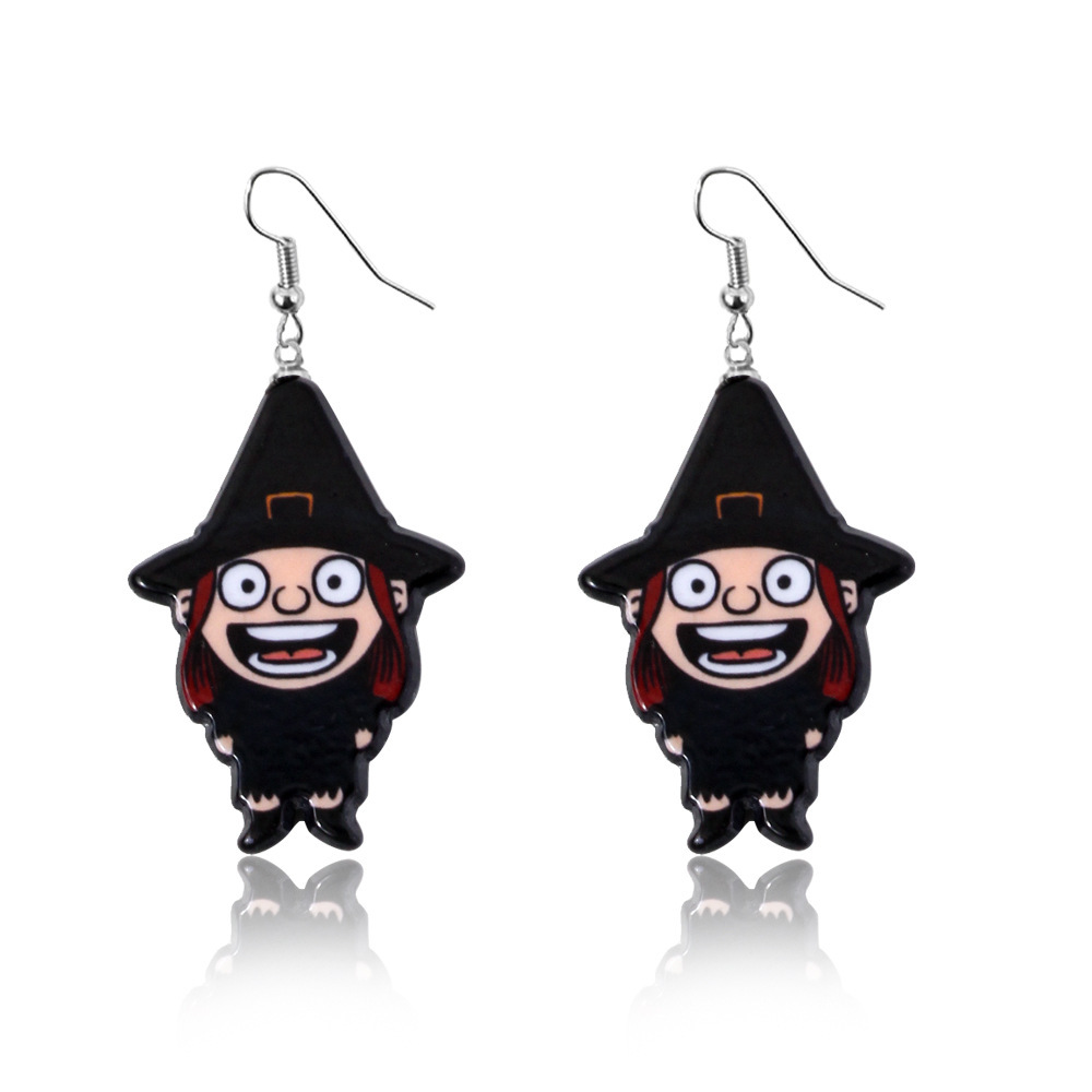Halloween Skull Earrings Faux  Dangle Costume Party Decoration Earring Jewelry