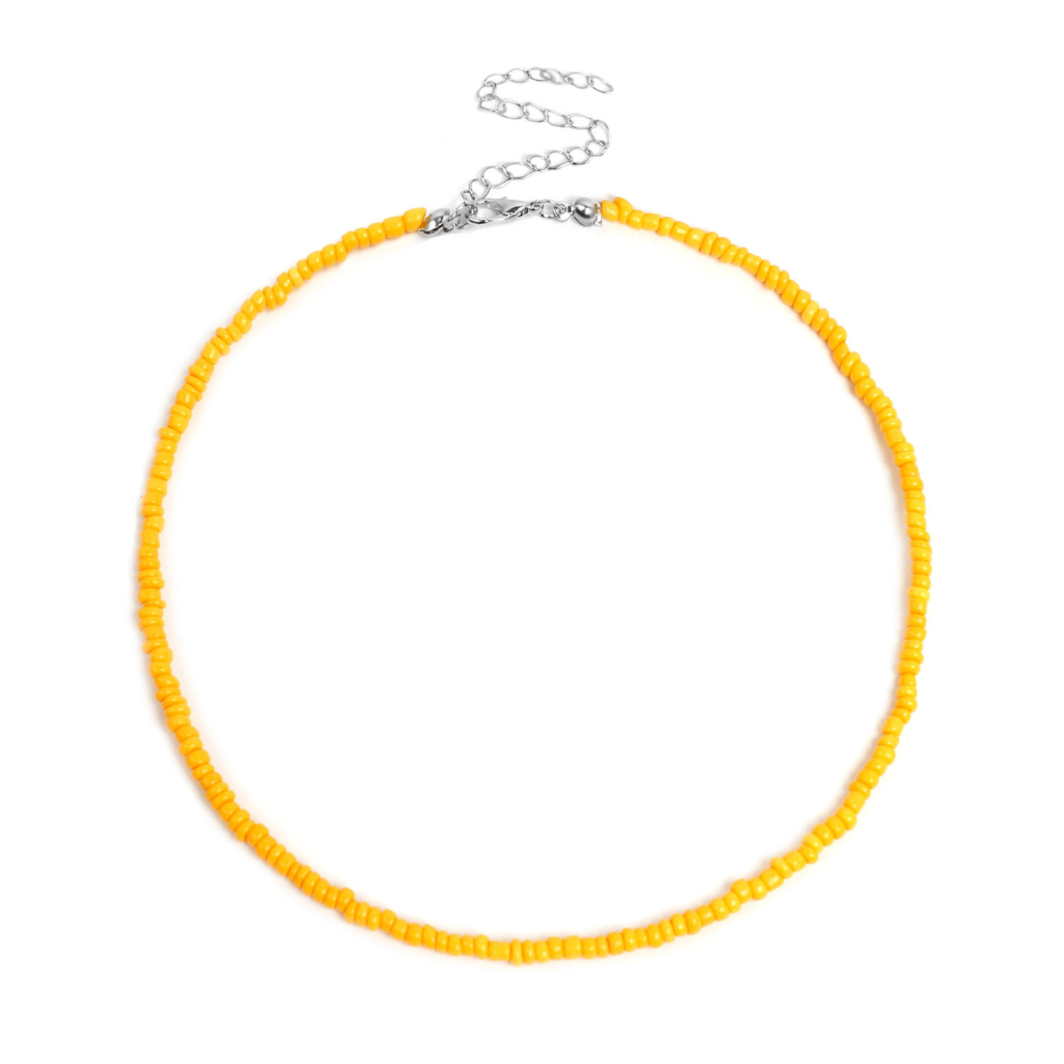 Boho Glass Seed Bead Choker Necklace Colorful Bead Necklaces Rainbow Beach Bead Choker Necklaces for Women