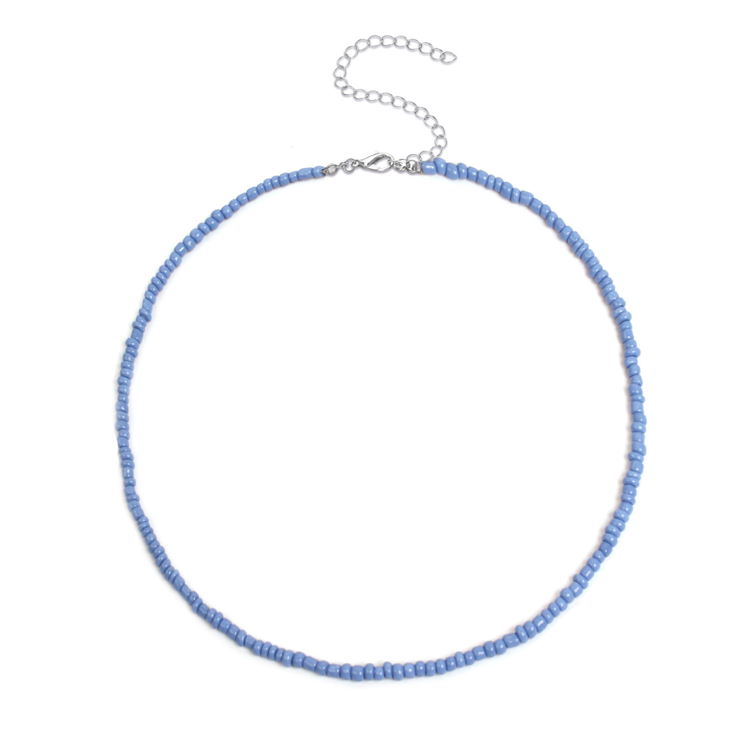 Boho Glass Seed Bead Choker Necklace Colorful Bead Necklaces Rainbow Beach Bead Choker Necklaces for Women