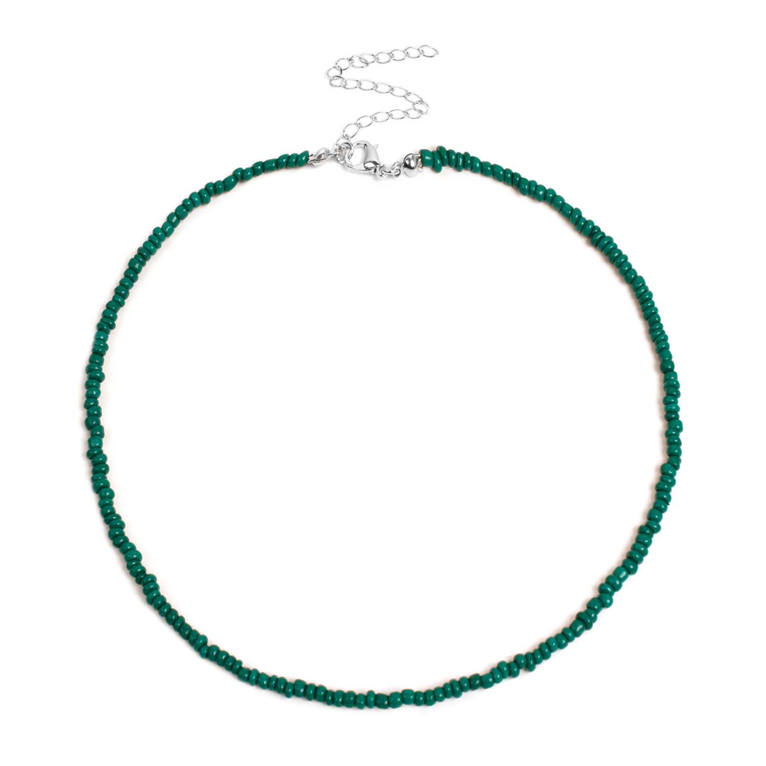 Boho Glass Seed Bead Choker Necklace Colorful Bead Necklaces Rainbow Beach Bead Choker Necklaces for Women