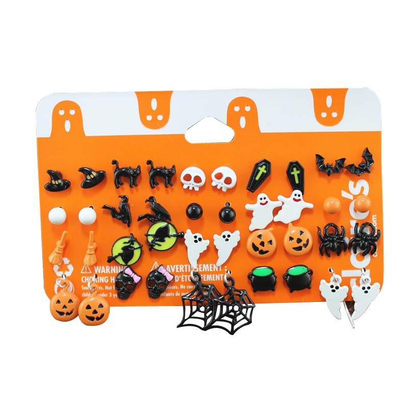 20PCS/lOT Halloween Skull Earrings Faux Dangle Costume Party Decoration Earring Jewelry