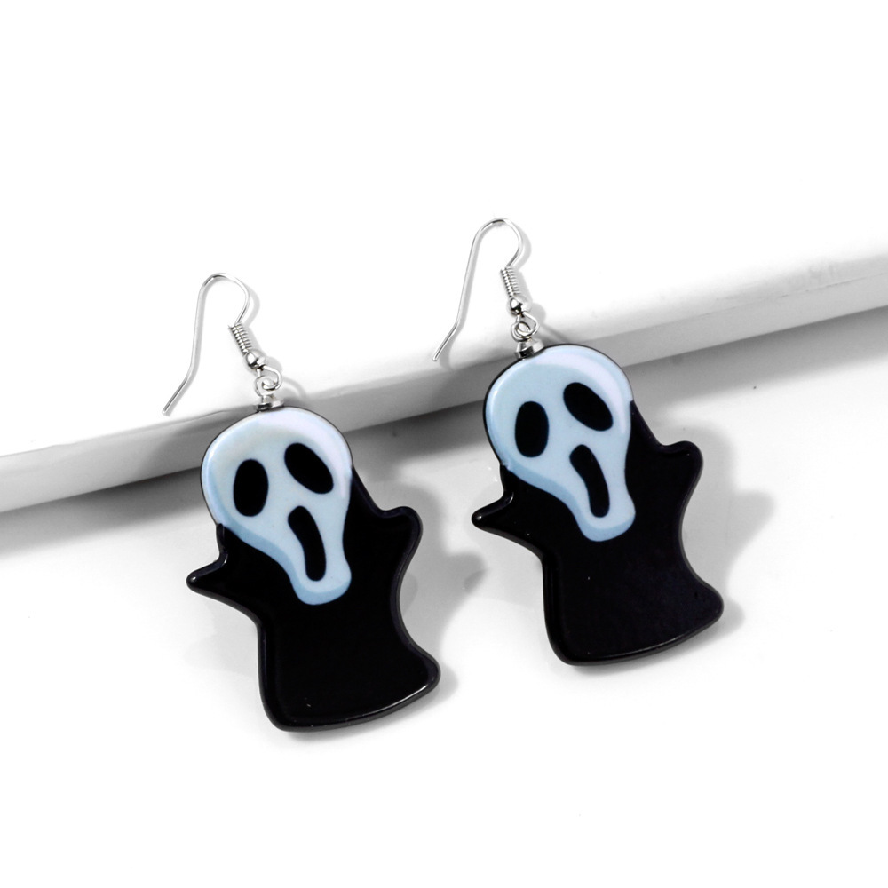 Halloween Skull Earrings Faux  Dangle Costume Party Decoration Earring Jewelry