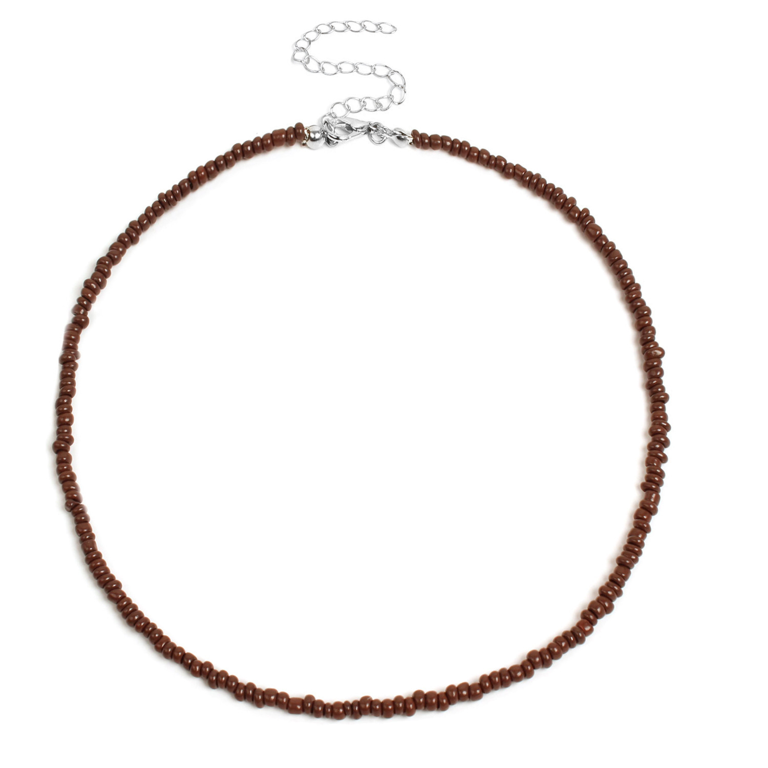 Boho Glass Seed Bead Choker Necklace Colorful Bead Necklaces Rainbow Beach Bead Choker Necklaces for Women