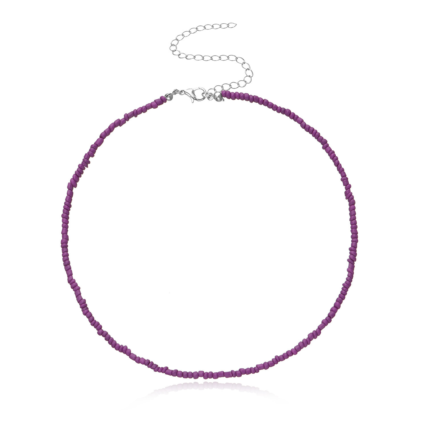 Boho Glass Seed Bead Choker Necklace Colorful Bead Necklaces Rainbow Beach Bead Choker Necklaces for Women