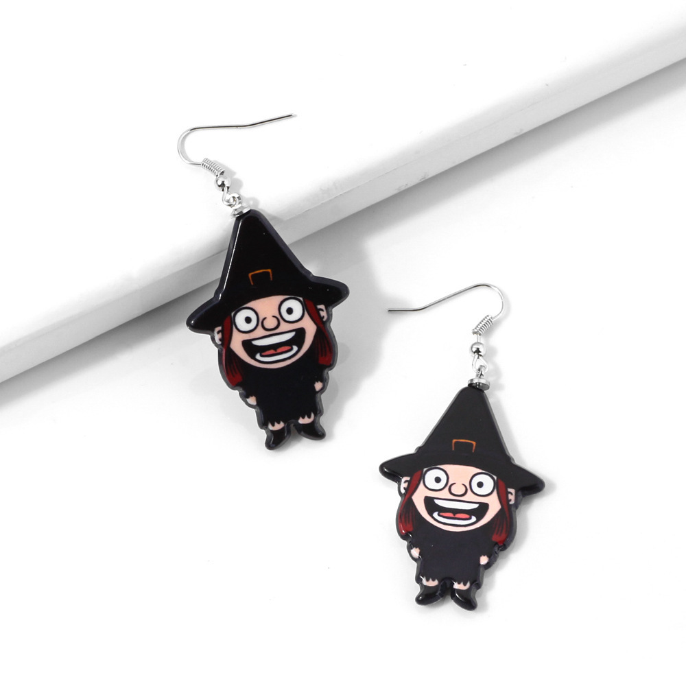 Halloween Skull Earrings Faux  Dangle Costume Party Decoration Earring Jewelry