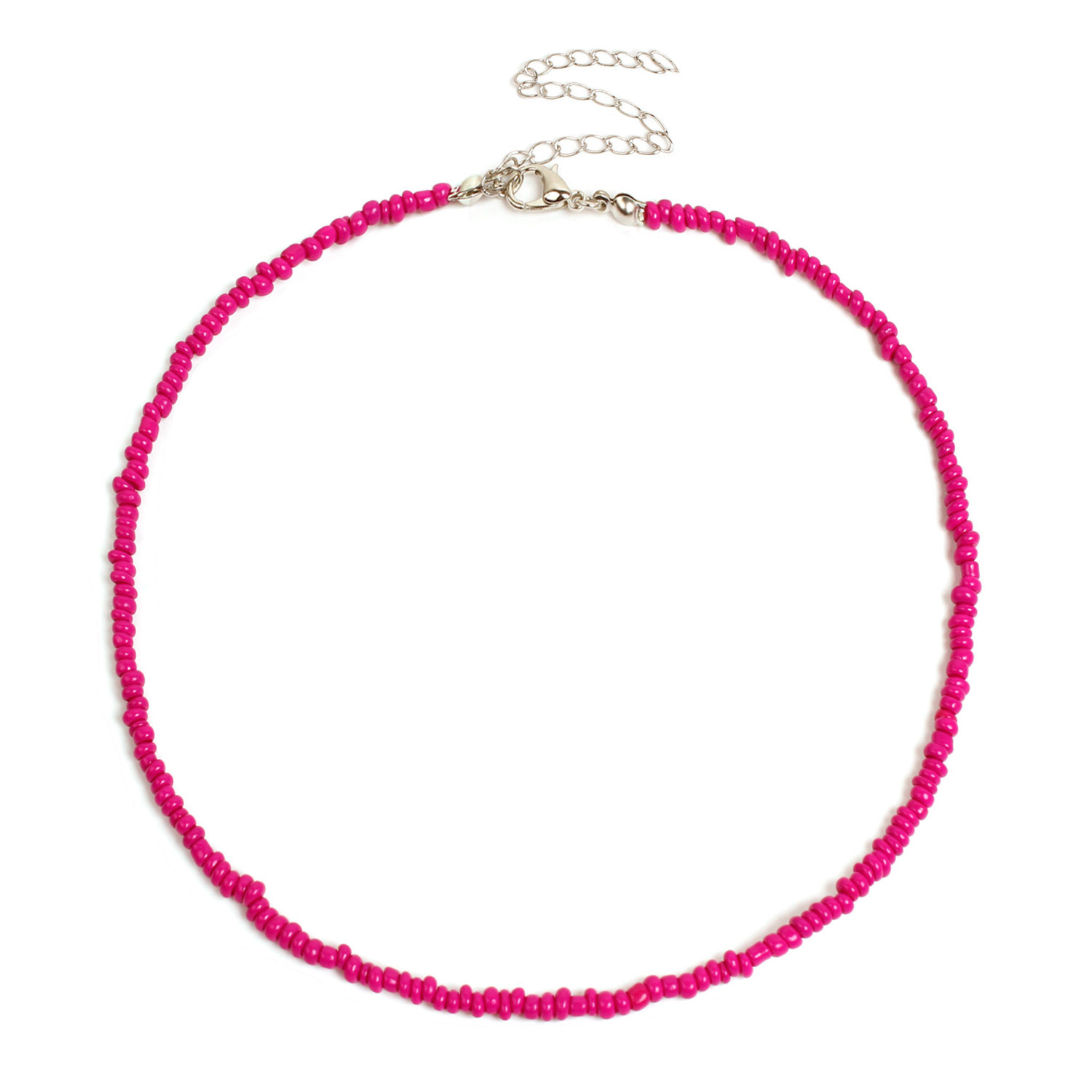 Boho Glass Seed Bead Choker Necklace Colorful Bead Necklaces Rainbow Beach Bead Choker Necklaces for Women