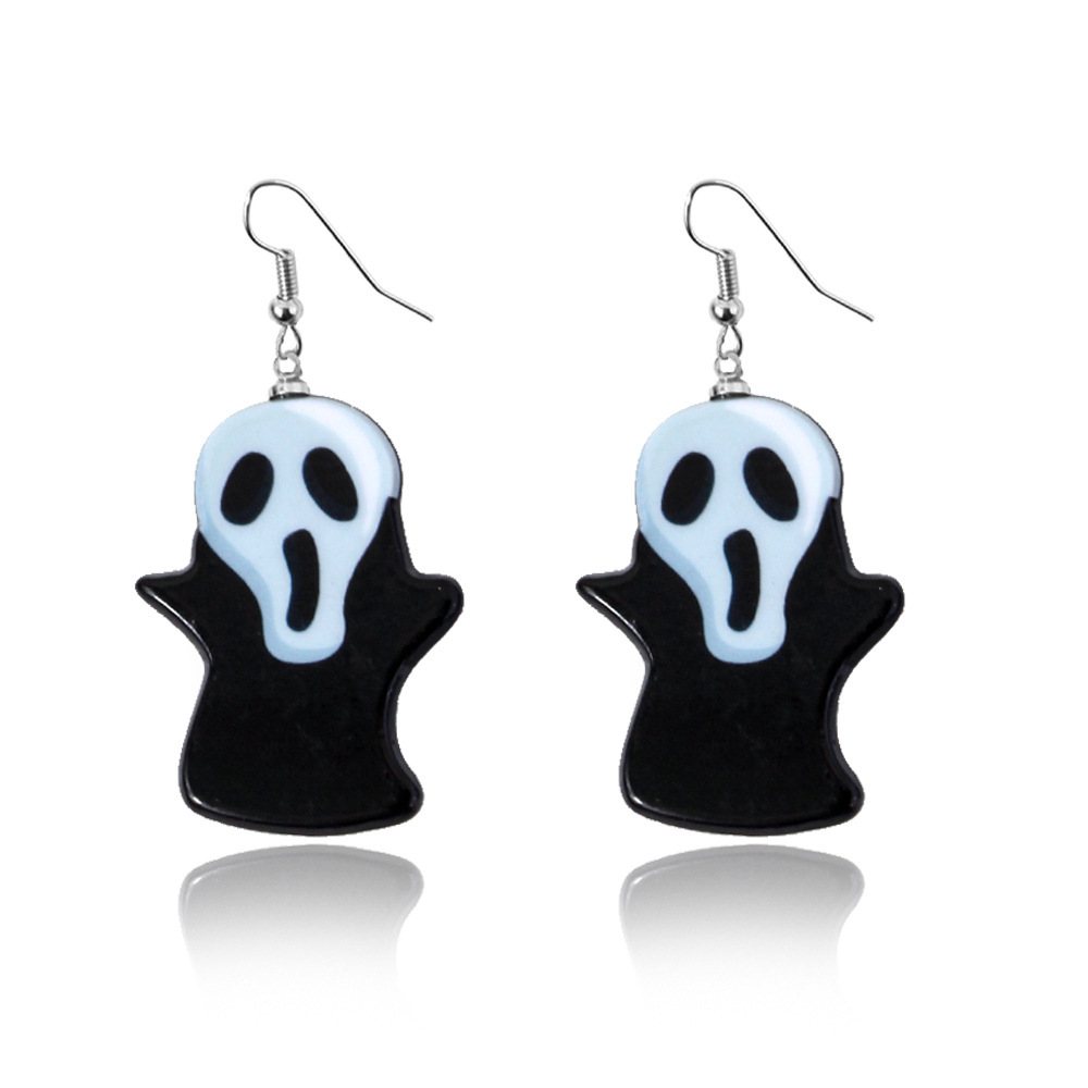 Halloween Skull Earrings Faux  Dangle Costume Party Decoration Earring Jewelry