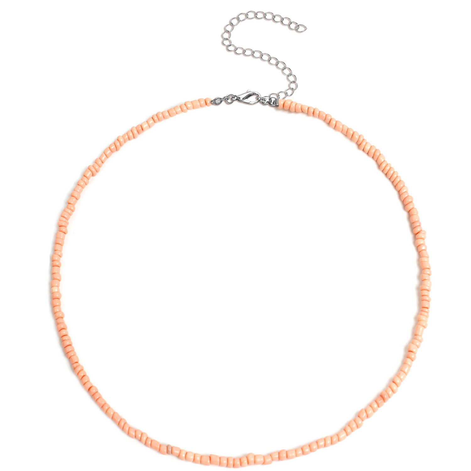 Boho Glass Seed Bead Choker Necklace Colorful Bead Necklaces Rainbow Beach Bead Choker Necklaces for Women