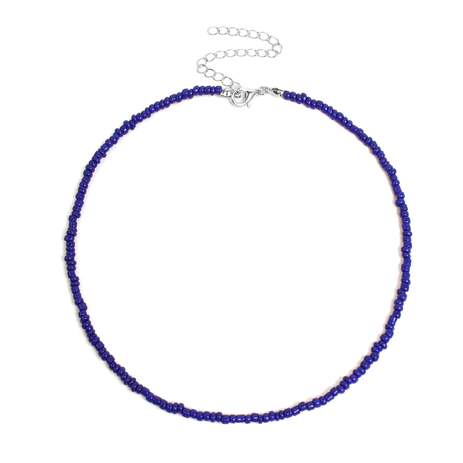 Boho Glass Seed Bead Choker Necklace Colorful Bead Necklaces Rainbow Beach Bead Choker Necklaces for Women