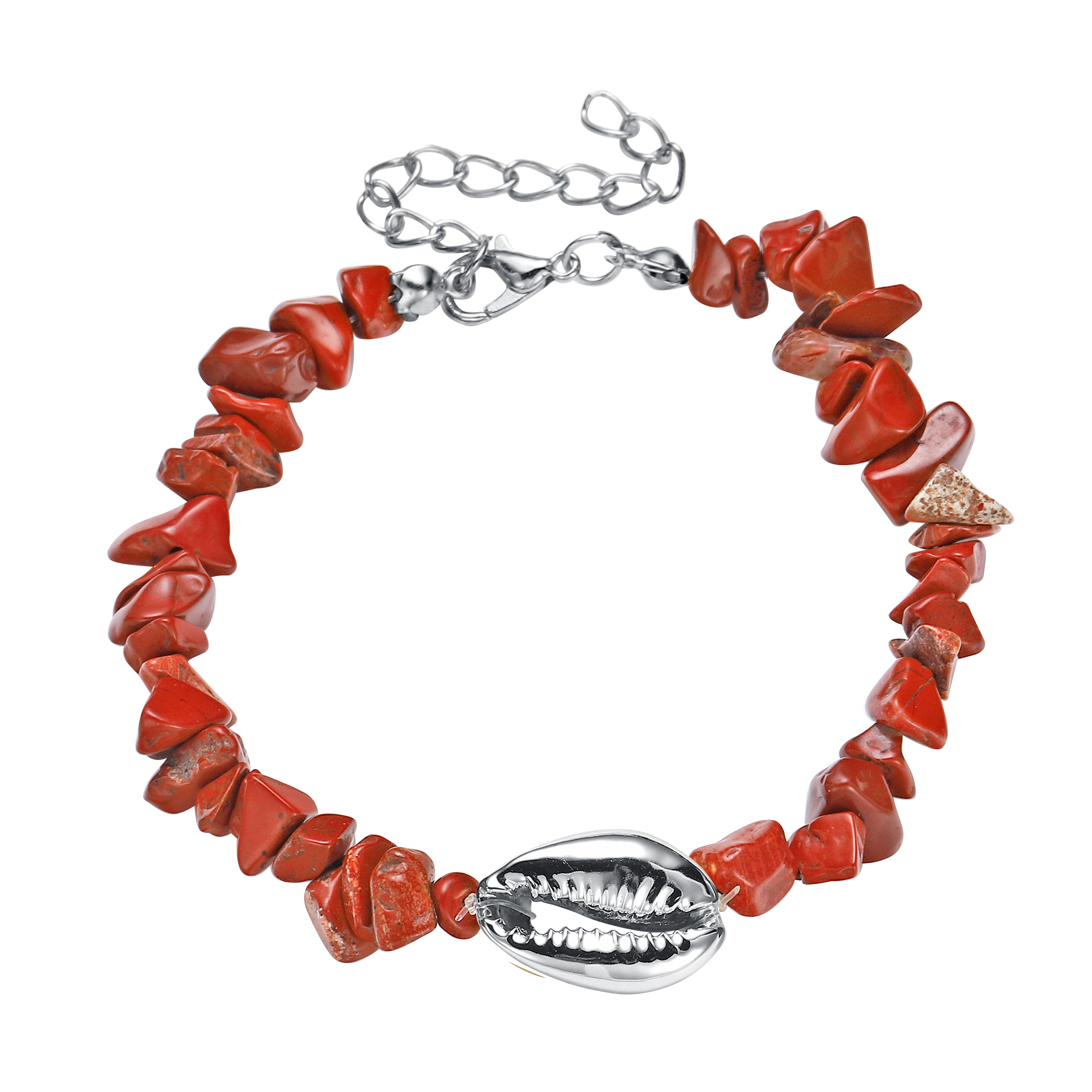 Sea Conch Shell Bracelets for Women Girls Puka Bohemian Natural Chip Raw Beads Bracelet Crystal Anklet Jewelry