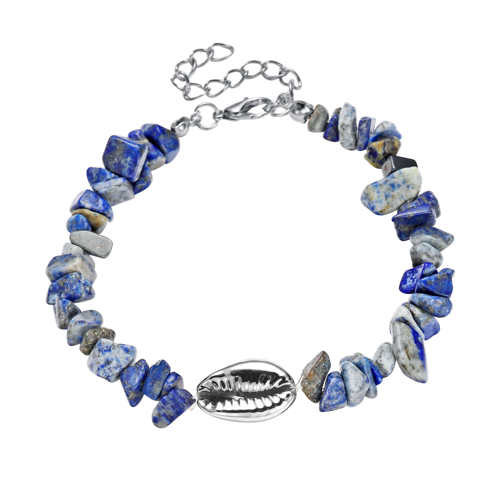 Sea Conch Shell Bracelets for Women Girls Puka Bohemian Natural Chip Raw Beads Bracelet Crystal Anklet Jewelry