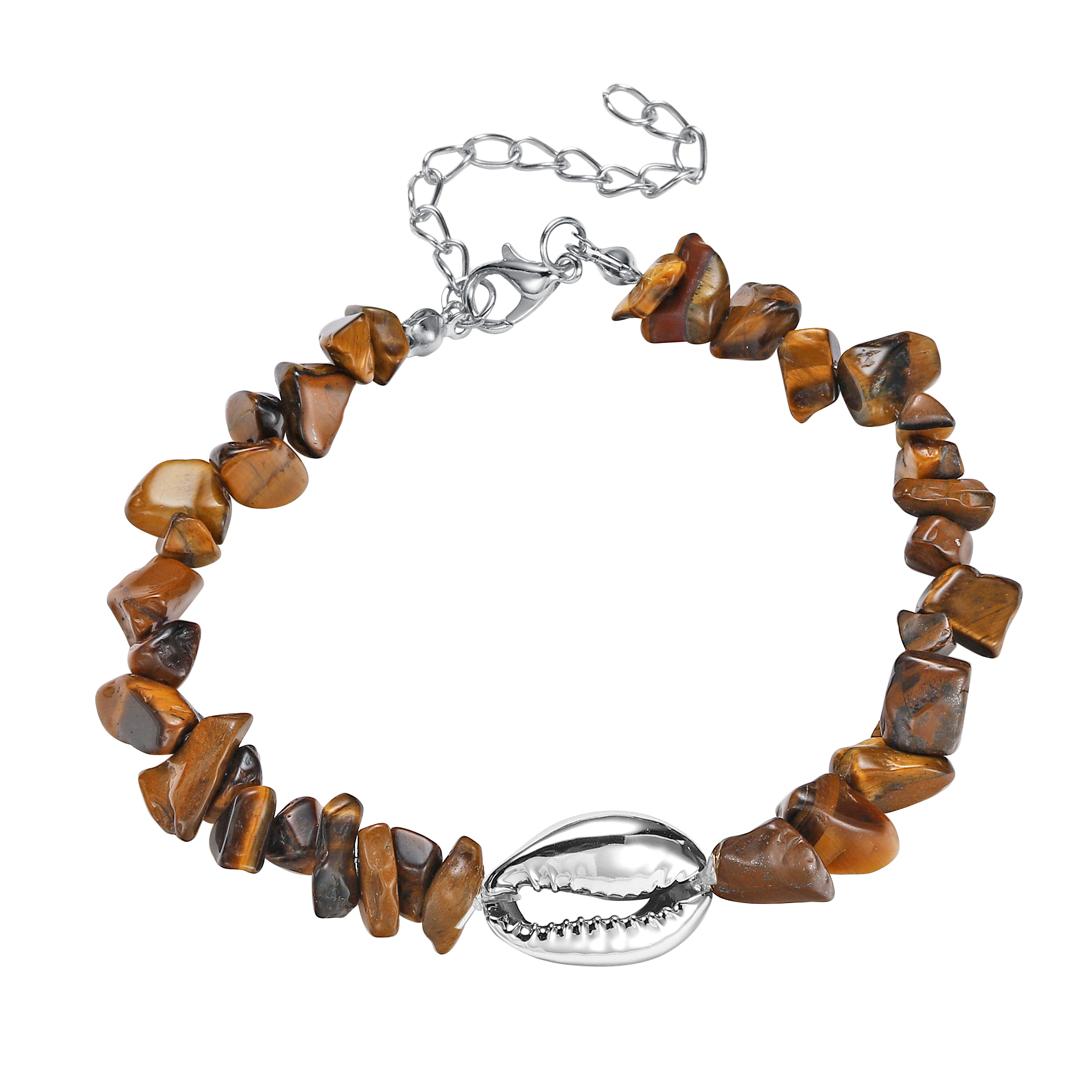 Sea Conch Shell Bracelets for Women Girls Puka Bohemian Natural Chip Raw Beads Bracelet Crystal Anklet Jewelry