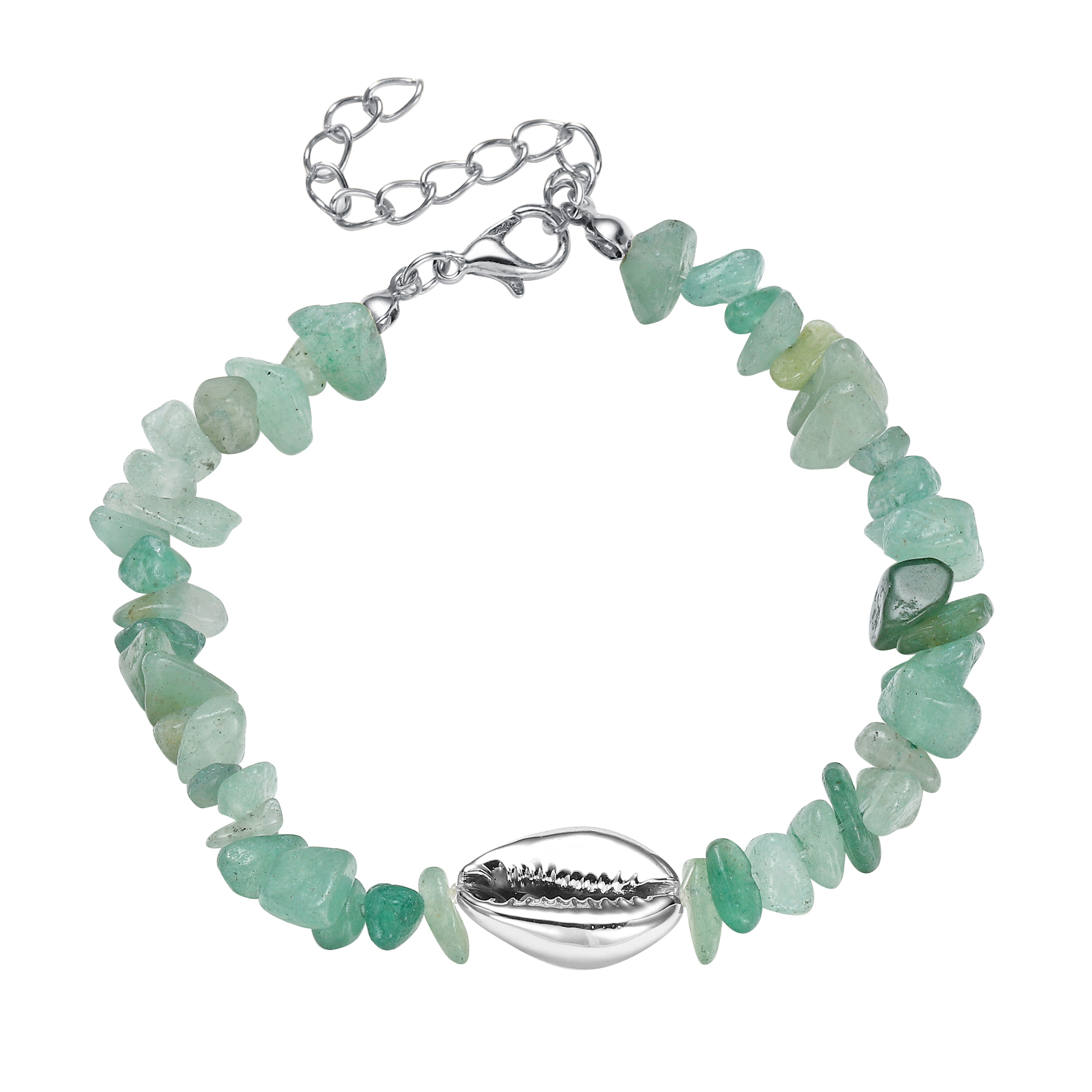 Sea Conch Shell Bracelets for Women Girls Puka Bohemian Natural Chip Raw Beads Bracelet Crystal Anklet Jewelry