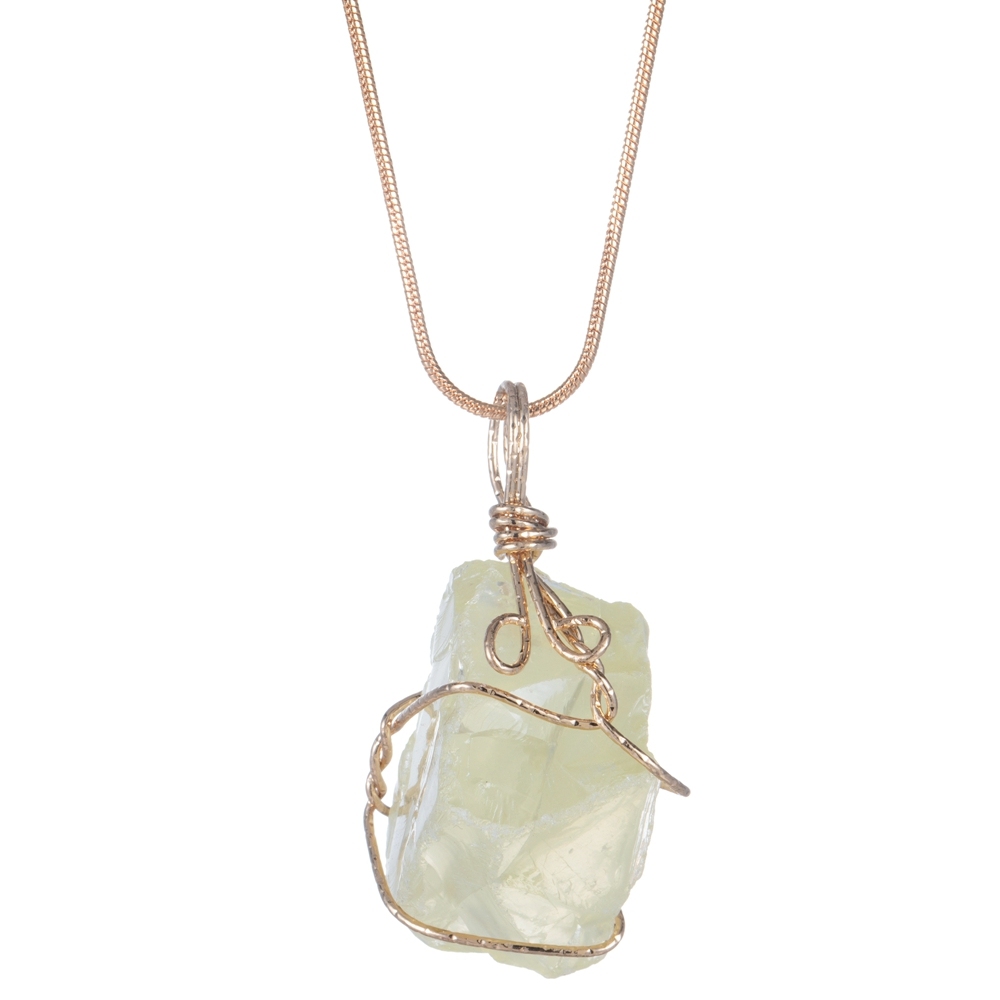 Natural Raw Crystal Pendant Necklace Roungh Tumbled Rock Stone Gemstone Gold Plated Healing Irregular Handmade Jewelry for Women