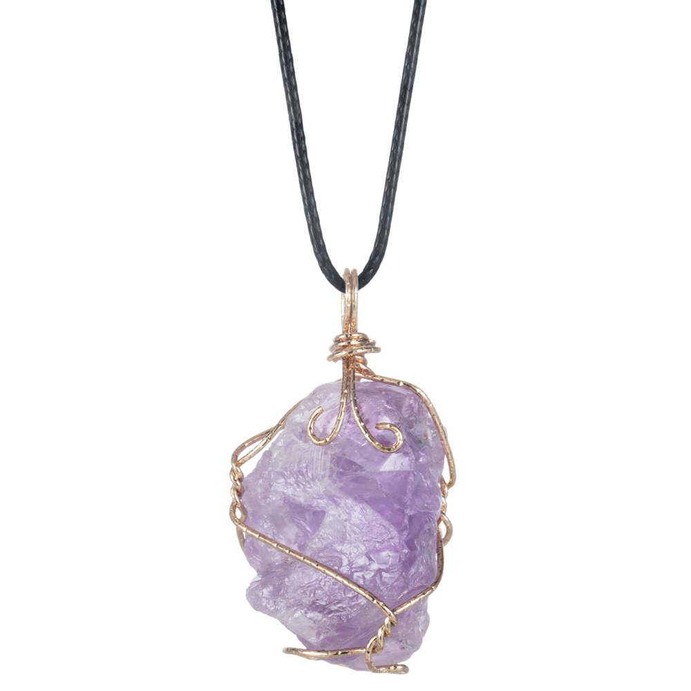 Natural Raw Crystal Pendant Necklace Roungh Tumbled Rock Stone Gemstone Gold Plated Healing Irregular Handmade Jewelry for Women
