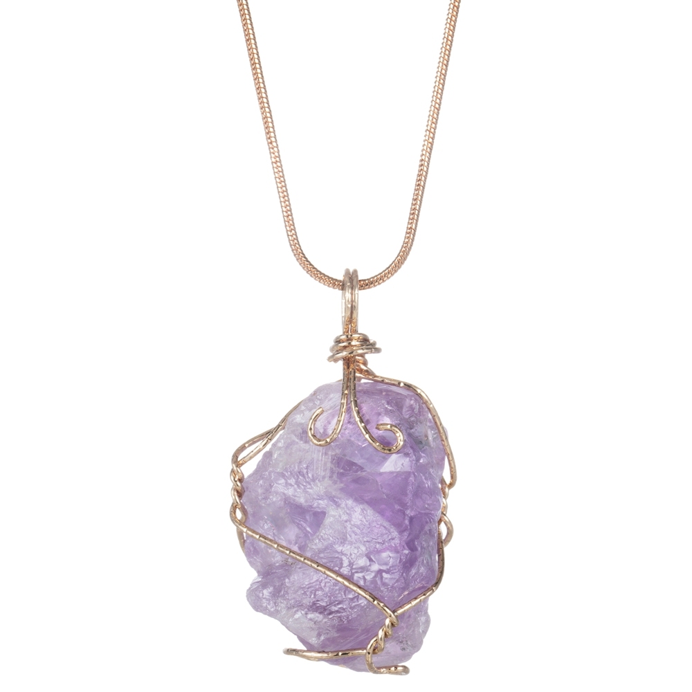 Natural Raw Crystal Pendant Necklace Roungh Tumbled Rock Stone Gemstone Gold Plated Healing Irregular Handmade Jewelry for Women