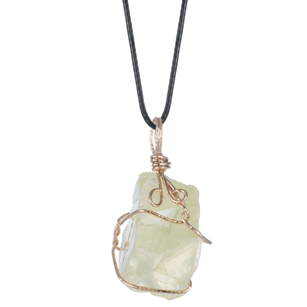 Natural Raw Crystal Pendant Necklace Roungh Tumbled Rock Stone Gemstone Gold Plated Healing Irregular Handmade Jewelry for Women