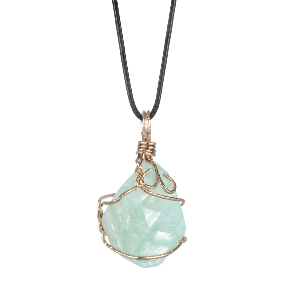 Natural Raw Crystal Pendant Necklace Roungh Tumbled Rock Stone Gemstone Gold Plated Healing Irregular Handmade Jewelry for Women