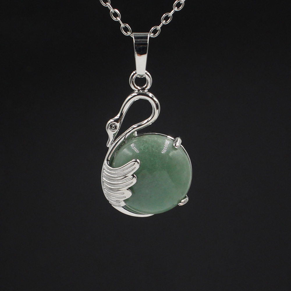 Women's Swan Necklace Silver Gemstone Crystal Pendant Jewelry for Girls