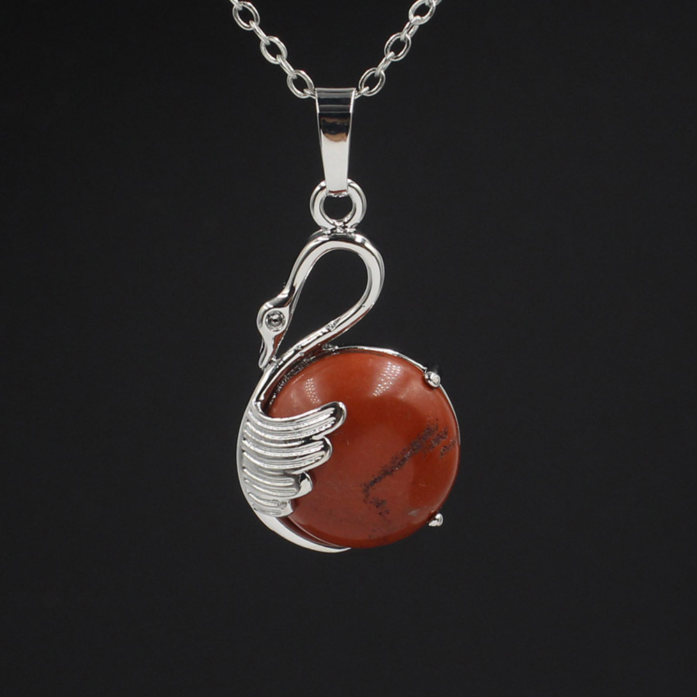 Women's Swan Necklace Silver Gemstone Crystal Pendant Jewelry for Girls