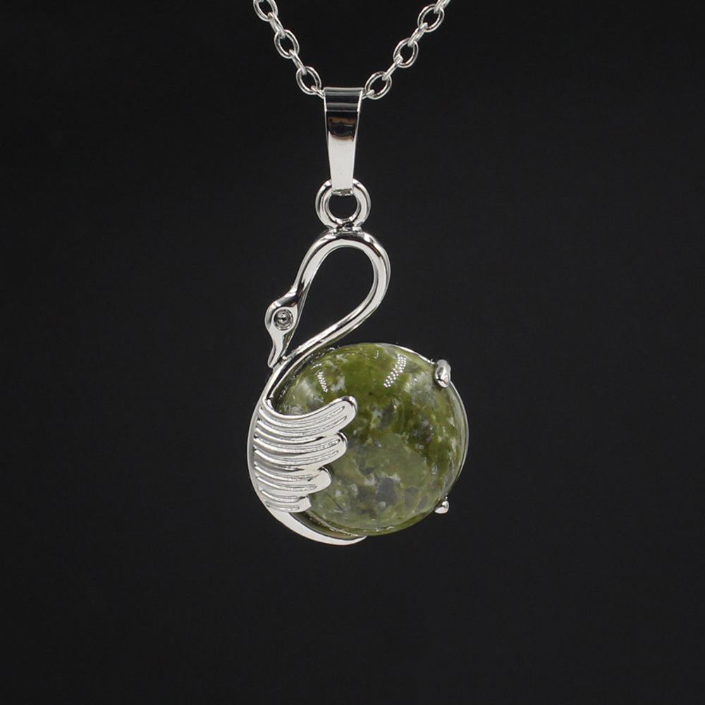 Women's Swan Necklace Silver Gemstone Crystal Pendant Jewelry for Girls