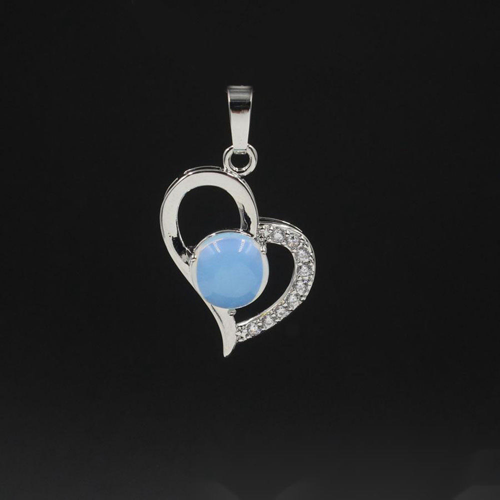 Infinity Love Heart Pendant Necklace for Women Girl Birthstone Crystal Chakra Yoga Jewelry Available in Various Colored Stones