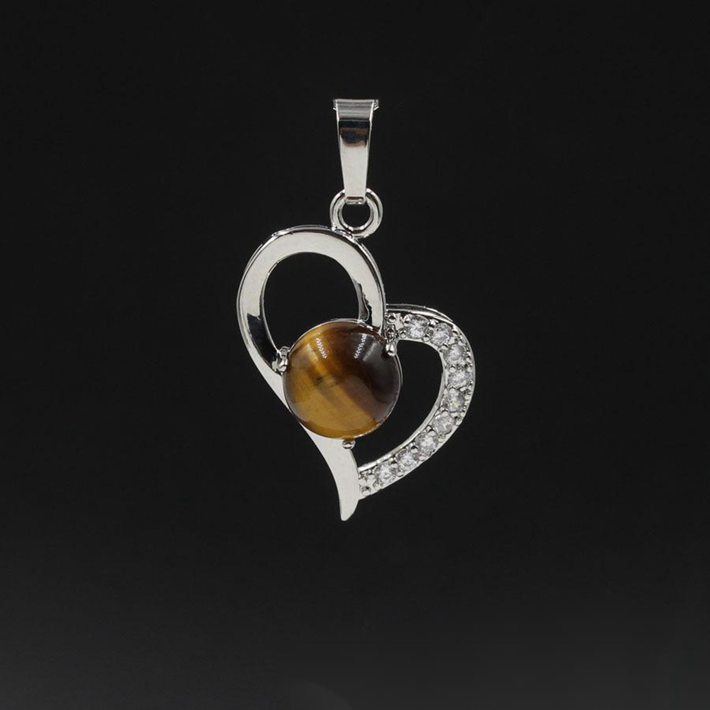 Infinity Love Heart Pendant Necklace for Women Girl Birthstone Crystal Chakra Yoga Jewelry Available in Various Colored Stones