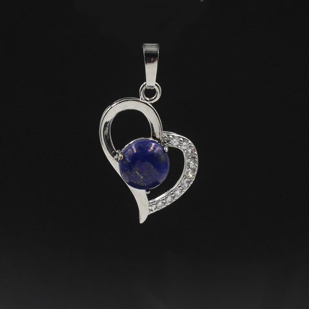 Infinity Love Heart Pendant Necklace for Women Girl Birthstone Crystal Chakra Yoga Jewelry Available in Various Colored Stones