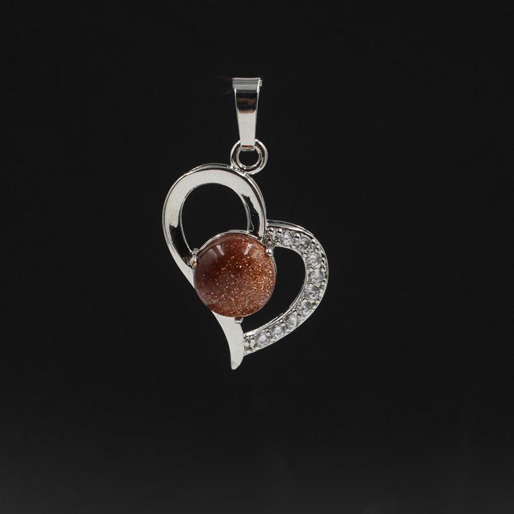 Infinity Love Heart Pendant Necklace for Women Girl Birthstone Crystal Chakra Yoga Jewelry Available in Various Colored Stones