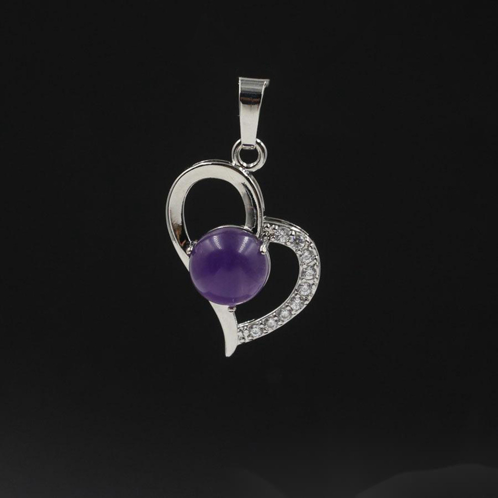 Infinity Love Heart Pendant Necklace for Women Girl Birthstone Crystal Chakra Yoga Jewelry Available in Various Colored Stones