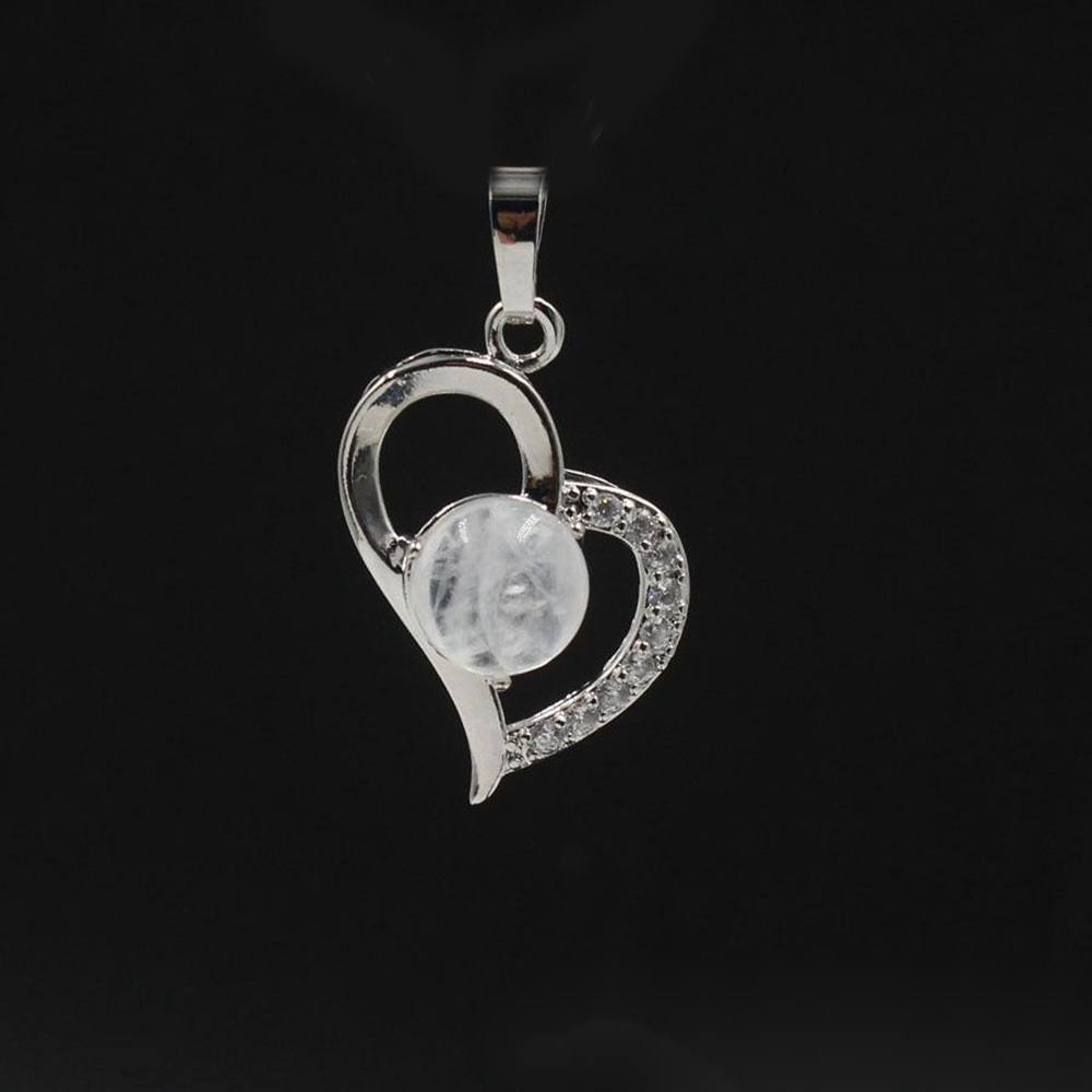 Infinity Love Heart Pendant Necklace for Women Girl Birthstone Crystal Chakra Yoga Jewelry Available in Various Colored Stones