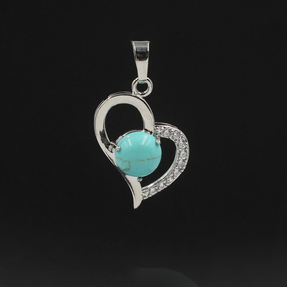 Infinity Love Heart Pendant Necklace for Women Girl Birthstone Crystal Chakra Yoga Jewelry Available in Various Colored Stones