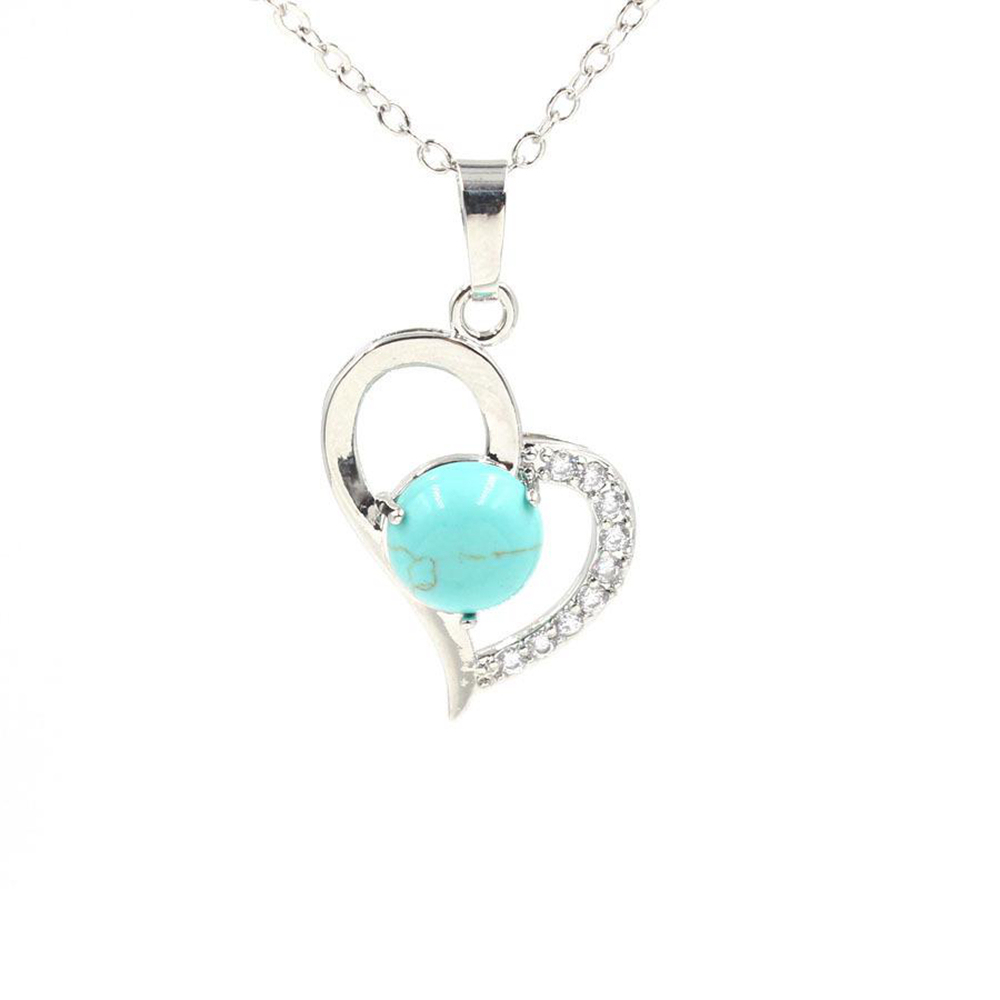 Infinity Love Heart Pendant Necklace for Women Girl Birthstone Crystal Chakra Yoga Jewelry Available in Various Colored Stones