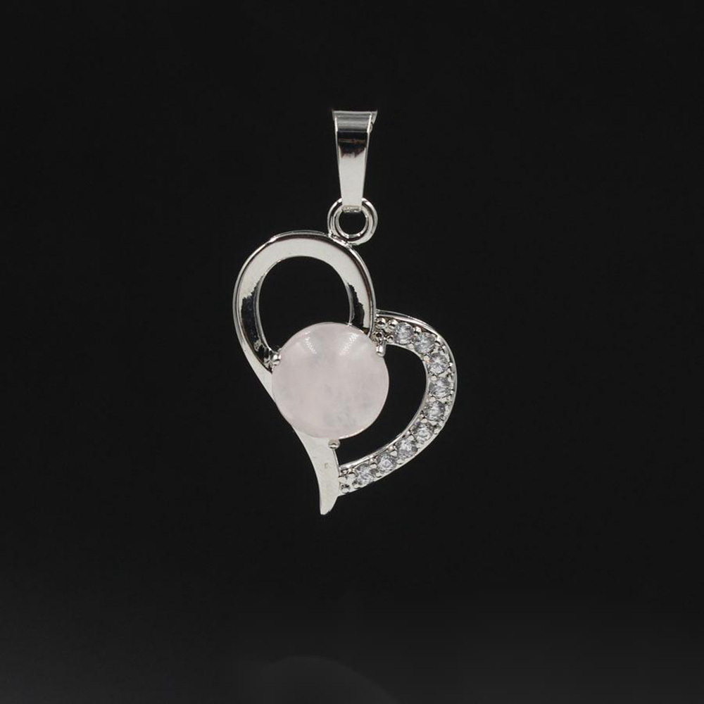 Infinity Love Heart Pendant Necklace for Women Girl Birthstone Crystal Chakra Yoga Jewelry Available in Various Colored Stones