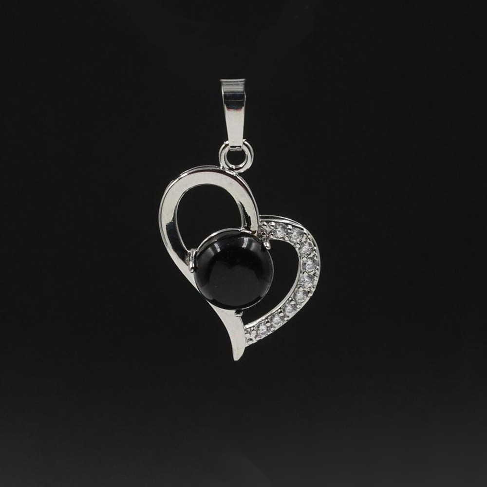 Infinity Love Heart Pendant Necklace for Women Girl Birthstone Crystal Chakra Yoga Jewelry Available in Various Colored Stones