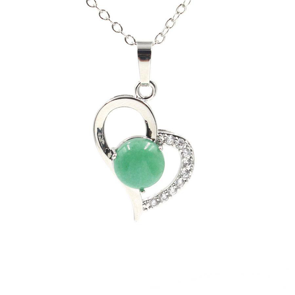 Infinity Love Heart Pendant Necklace for Women Girl Birthstone Crystal Chakra Yoga Jewelry Available in Various Colored Stones