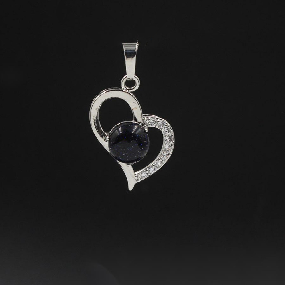 Infinity Love Heart Pendant Necklace for Women Girl Birthstone Crystal Chakra Yoga Jewelry Available in Various Colored Stones