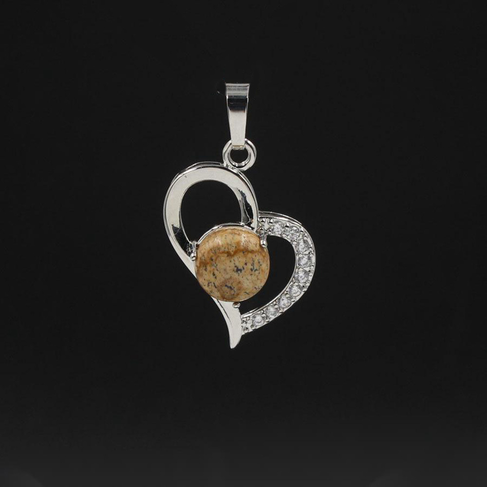 Infinity Love Heart Pendant Necklace for Women Girl Birthstone Crystal Chakra Yoga Jewelry Available in Various Colored Stones