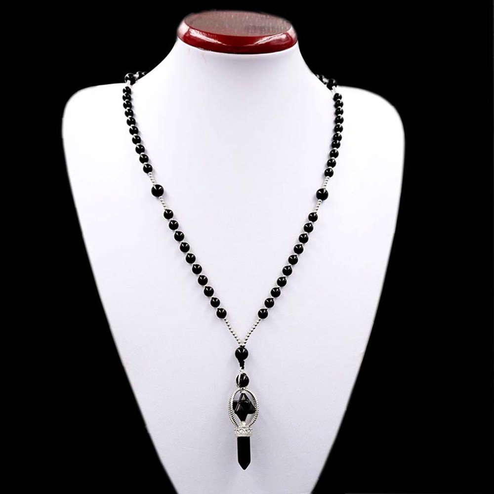 Natural Crystal Rotate Merkaba Star Stone Chakra Pendant Necklace Hexagonal Pointed Energy Reiki Healing Rose Quartz Amethyst