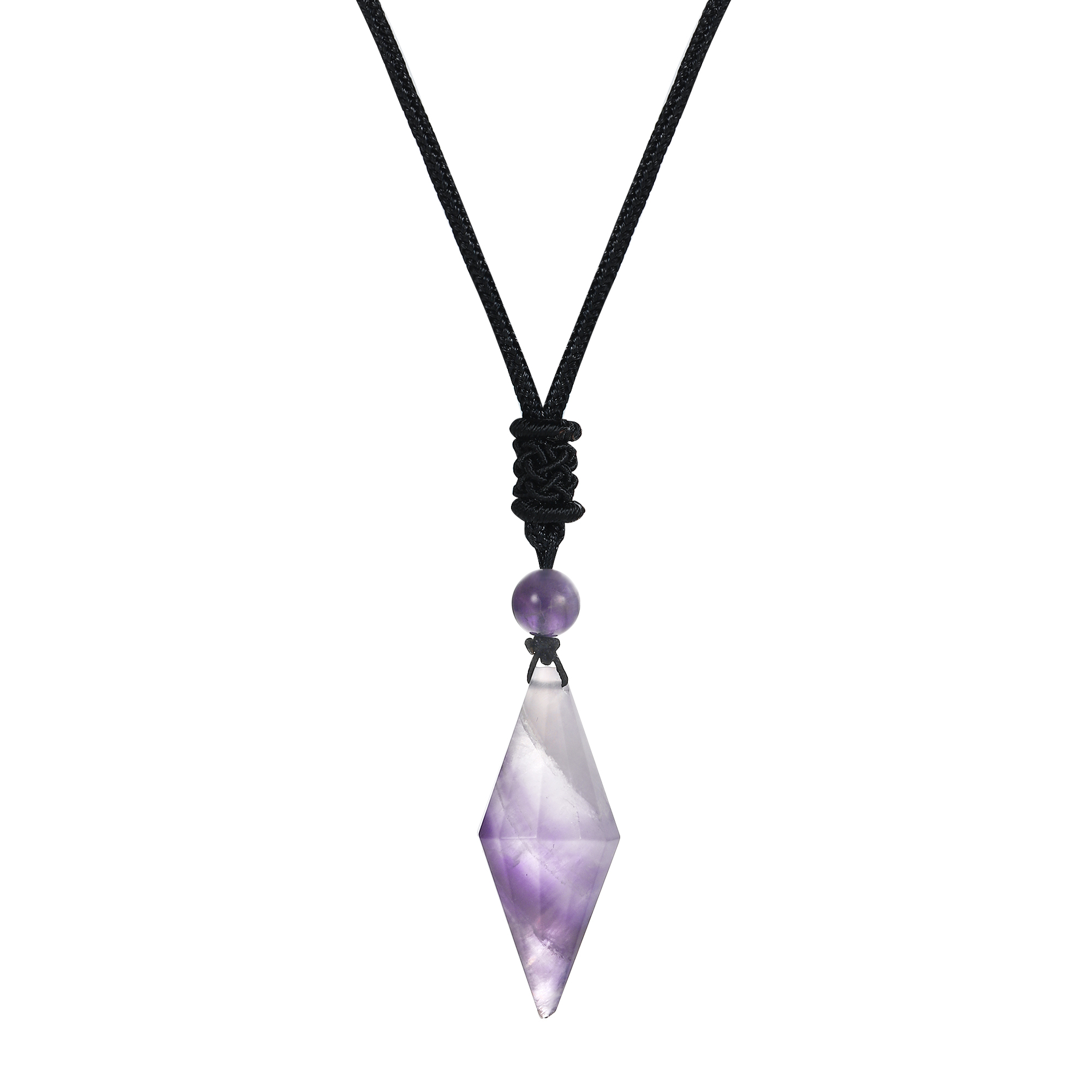 Natural Crystal Quartz Pendant Necklace Double Point Faceted Cut Healing Stone Jewelry for women Men