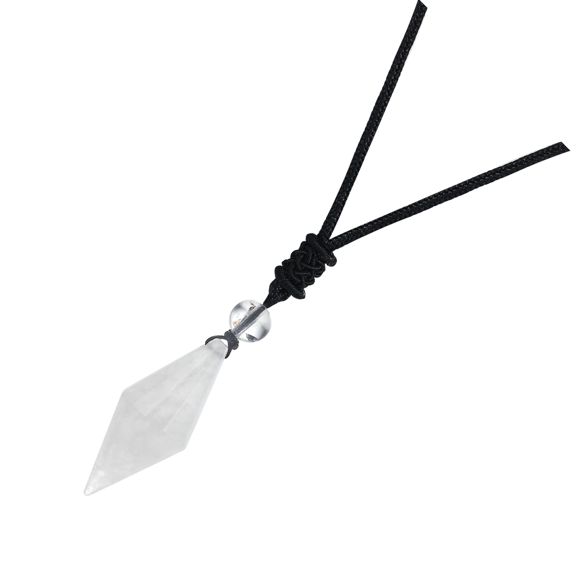 Natural Crystal Quartz Pendant Necklace Double Point Faceted Cut Healing Stone Jewelry for women Men