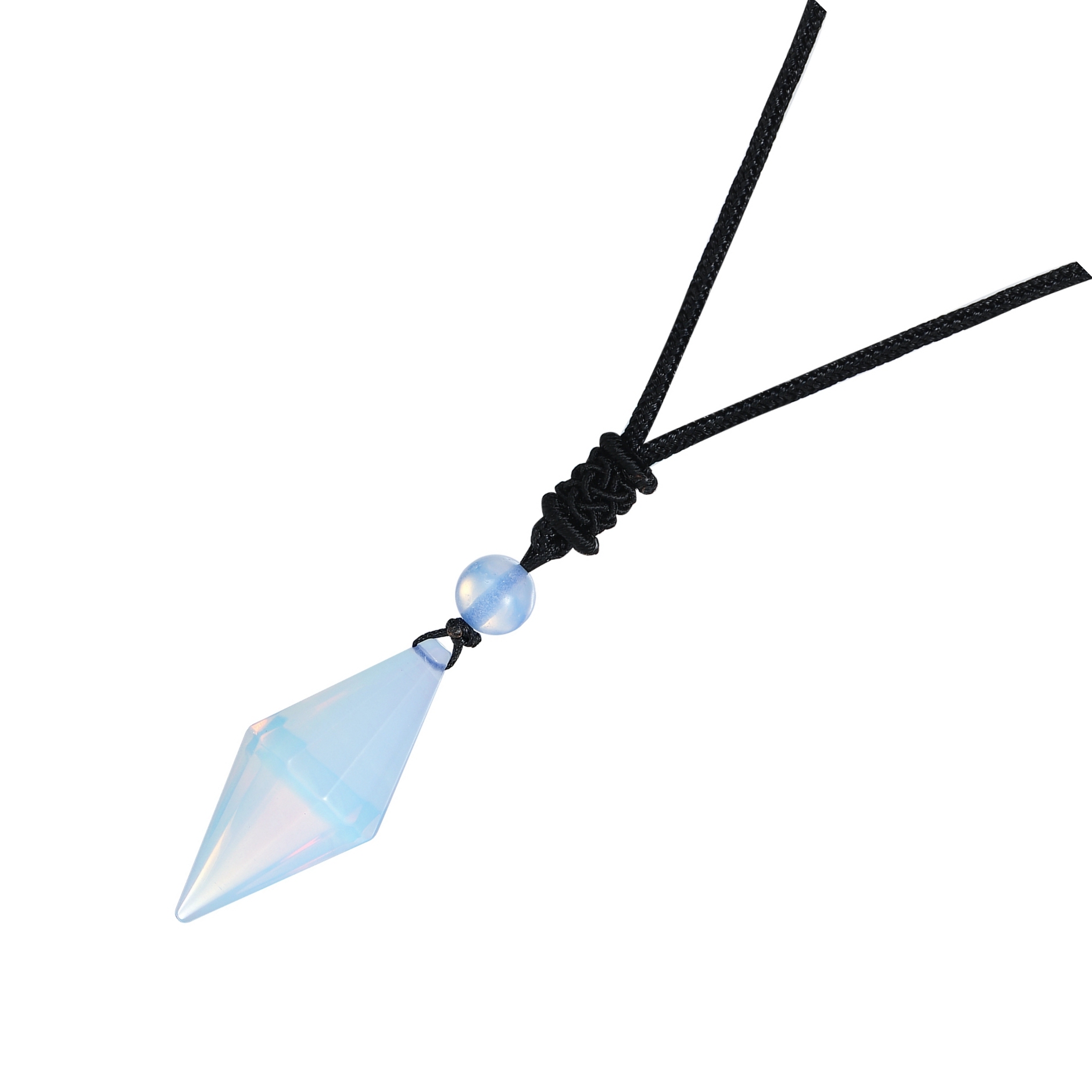 Natural Crystal Quartz Pendant Necklace Double Point Faceted Cut Healing Stone Jewelry for women Men