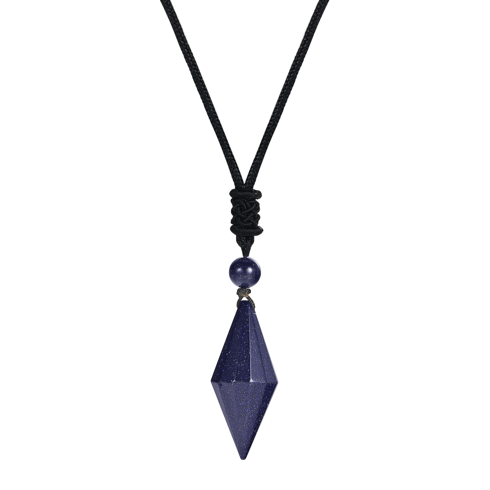 Natural Crystal Quartz Pendant Necklace Double Point Faceted Cut Healing Stone Jewelry for women Men