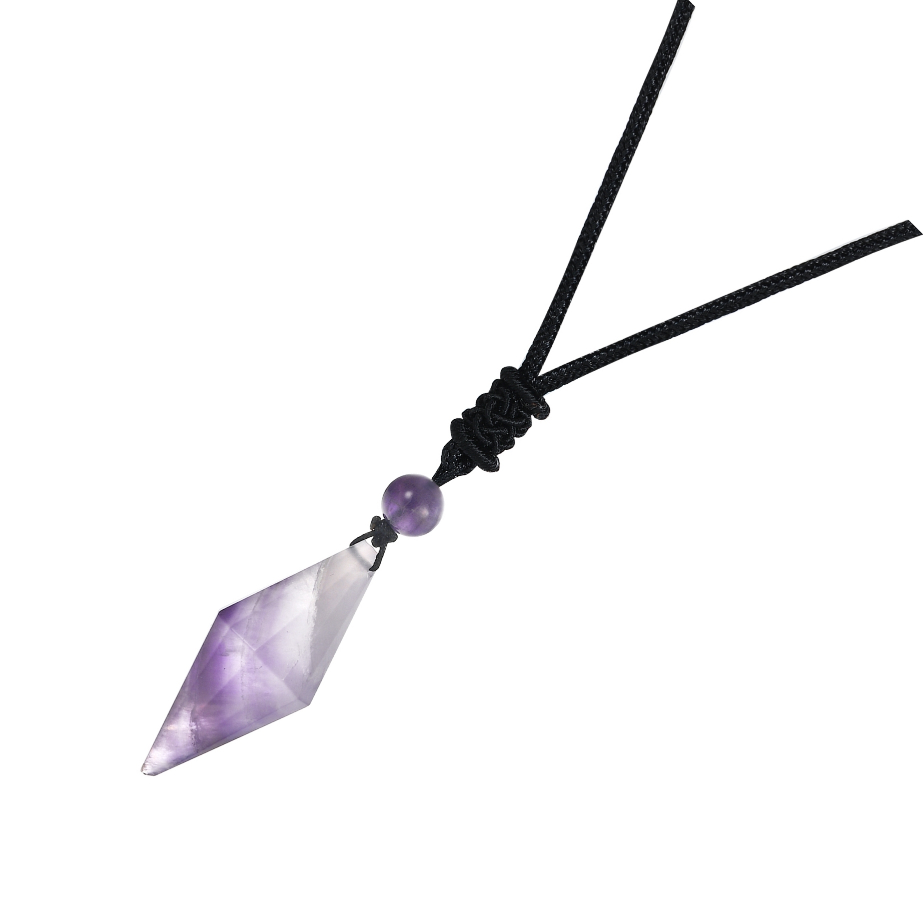 Natural Crystal Quartz Pendant Necklace Double Point Faceted Cut Healing Stone Jewelry for women Men