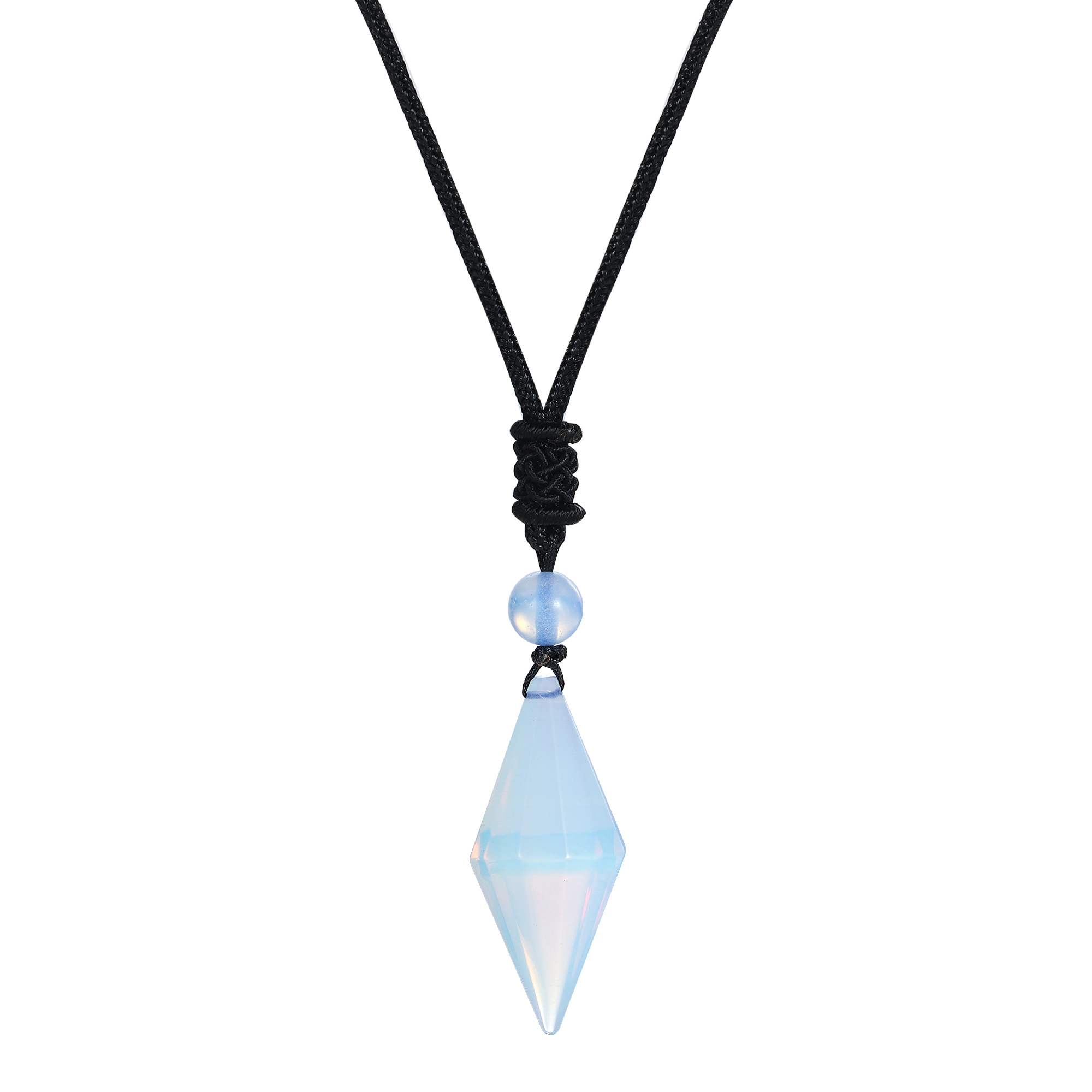 Natural Crystal Quartz Pendant Necklace Double Point Faceted Cut Healing Stone Jewelry for women Men