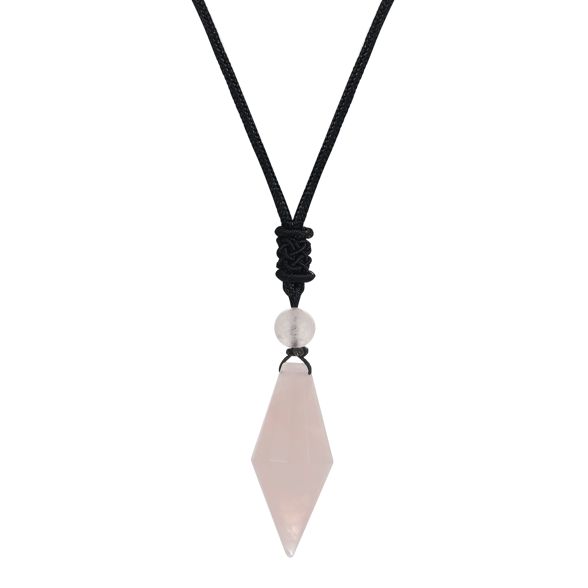 Natural Crystal Quartz Pendant Necklace Double Point Faceted Cut Healing Stone Jewelry for women Men