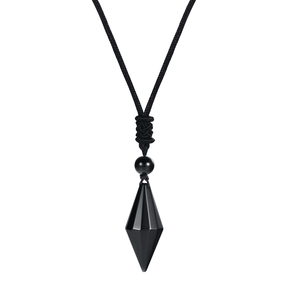 Natural Crystal Quartz Pendant Necklace Double Point Faceted Cut Healing Stone Jewelry for women Men