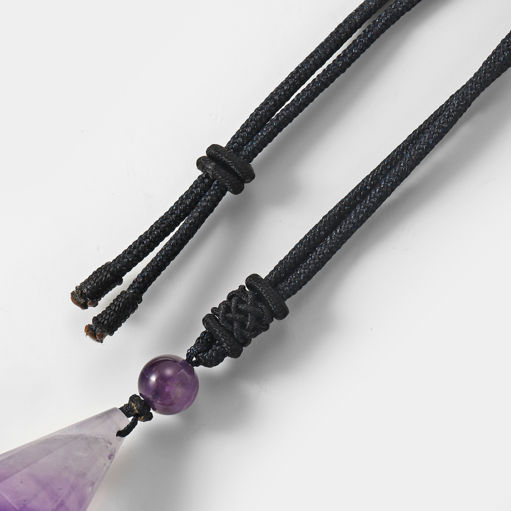 Natural Crystal Quartz Pendant Necklace Double Point Faceted Cut Healing Stone Jewelry for women Men