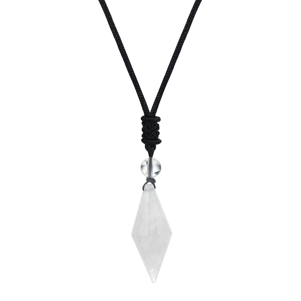 Natural Crystal Quartz Pendant Necklace Double Point Faceted Cut Healing Stone Jewelry for women Men