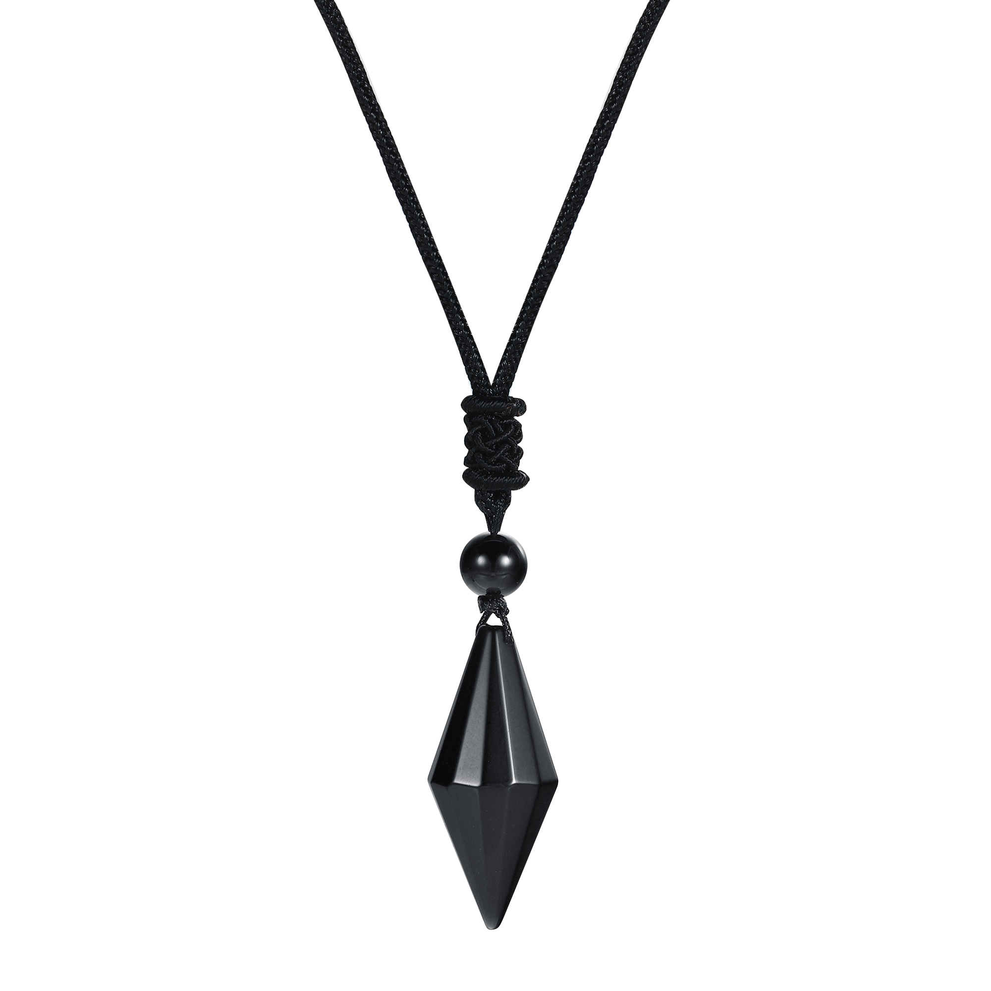Natural Crystal Quartz Pendant Necklace Double Point Faceted Cut Healing Stone Jewelry for women Men